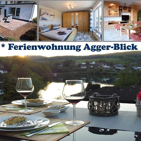 Exklusive Ferienwohnung 'Agger-Blick' Mit Grosser Seeblick-Terrasse & Sauna 古默斯巴赫 外观 照片